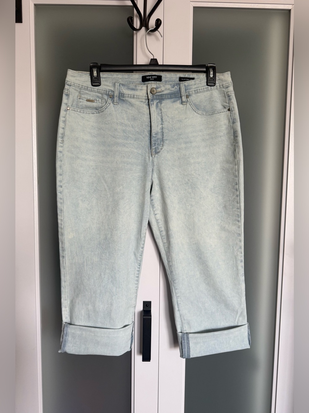 Nine West Light Blue Cropped Roll-Cuff Jeans